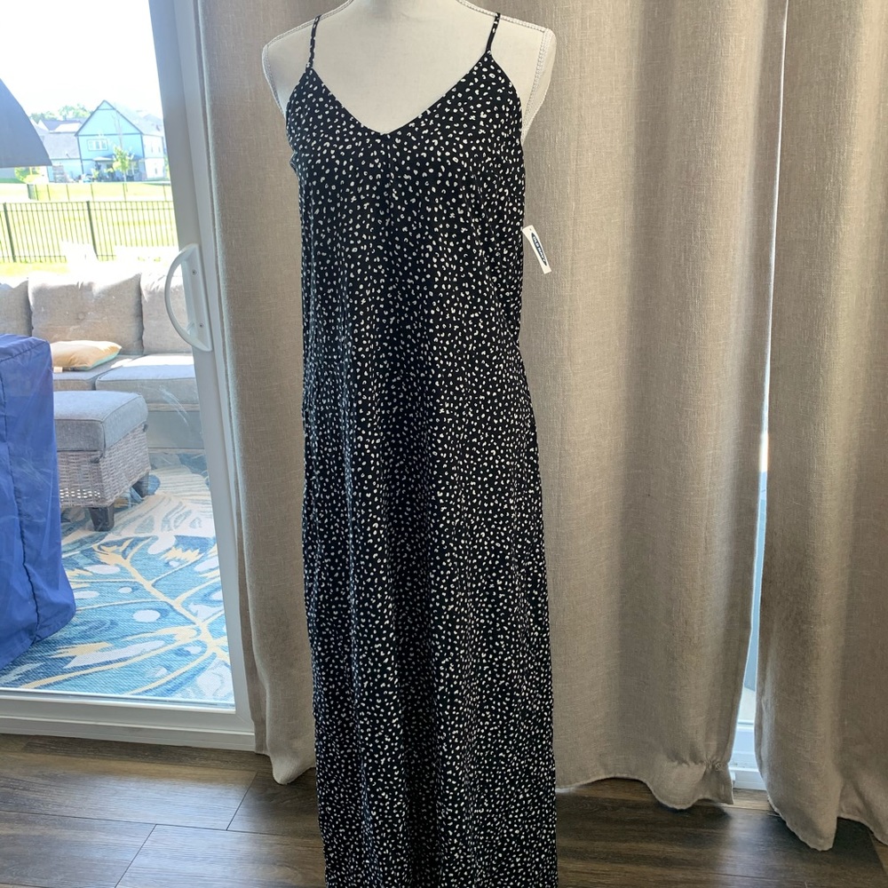 old navy maxi dalmation dots dress